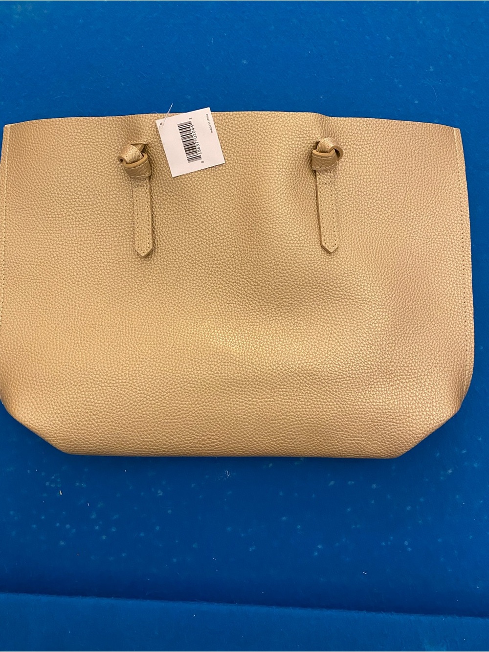 Macy's Beige Pebbled Tote Bag